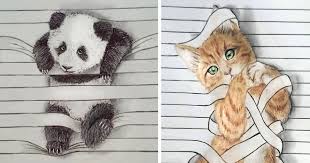 I Draw Animals That Don T Want To Stay Between The Lines Cute Animal Drawings Pencil Drawings Of Animals Animal Drawings