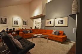 Off White Tan Dining Room Walls And Grey With Burnt Orange Living Room Living Room Grey Living Room Orange Burnt Orange Living Room