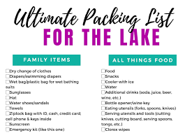 What to bring to the lake for the day. Ultimate List Of Essentials To Pack For A Day On The Lake Or The Beach