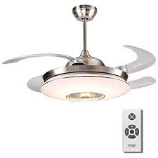 Reiga 44 Invisible Retractable Blade Ceiling Fan With Led Light And Remote Control Night Light For Living Room Bedroom Restaurant 3 Color Temperature Switch In 2020 Ceiling Fan Night Light Led Lights