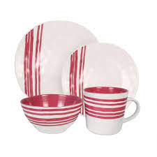 4.0 out of 5 stars. American Atelier Bistro Red 16 Piece Dinnerware Set Overstock 32567894