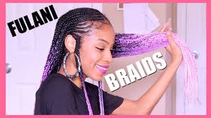 The diagonal braid ends can be beautified with accessories like beads. Waist Length Fulani Braids Natural Hair Protective Style Youtube