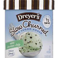 1 container dreyer's mint chocolate chip ice cream. Dreyer S Ice Cream Light No Sugar Added Mint Chocolate Chip 1 5 Qt Instacart