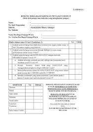 Siapa yang perlu isi borang deklarasi kesihatan? Borang Deklarasi Saringan Covid 19 Pdf