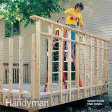 Although it won't offer complete privacy, a patterned wood trellis serves as a decorative element for your backyard and creates a sense of coziness. Build A Deck Privacy Fence Diy Family Handyman