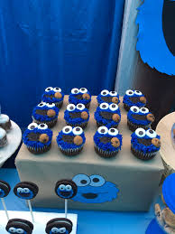 Cookie Monster Cupcakes Kids Themed Birthday Parties Cookie Monster Birthday Party 2nd Birthday Party For Boys