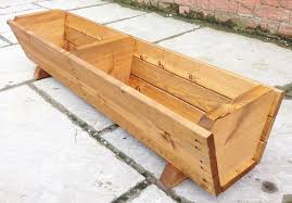 Garden Planter Large Wooden Trough Pot Flower Garden Plant Patio Outdoor Bed Wooden Trough Planters Wooden Garden Planters Wooden Trough