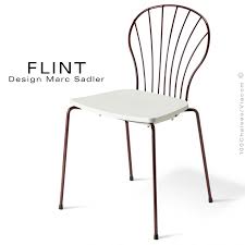 Fauteuil design acapulco en acier et fil plastique. Chaise En Fil D Acier Design Pour Terrasse Et Hotellerie Flint Structure Peint Assise Plastique Couleur