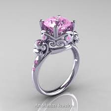 Pink sapphire engagement ring is combination of 2 material of jewelery in pink sapphire engagement ring uk, pink color and sapphire. Modern Vintage 14k White Gold 2 5 Carat Light Pink Sapphire Wedding Engagement Ring R167 14kwglps Caravaggio Jewelry