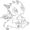 The coloring sheet of cute baby dragon. 1