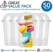 Lainrrew 8Oz Clear Plastic Cups With Dome Lids - 50 Sets India | Ubuy