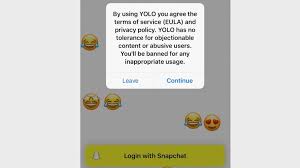 Yolo, yolculukları ve sürücüleri için ilk olarak güvenliği baz alarak tasarlanmıştır. Yolo Viral Snapchat App Raises Abuse Concerns Bbc News
