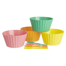 Wilko Ice Cream Bowls And Spoons 4pk Wilko