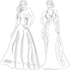 Encontrarás dibujos de artistas talentosos para admirar y disfrutar dibujando. Dibujo En Blanco Y Negro De Una Hermosas Chicas Jovenes Con El Pelo Largo En Una Noche Vestidos De Moda Aisladas Sobre Fondo Blanco Ilustraciones Vectoriales Clip Art Vectorizado Libre De Derechos