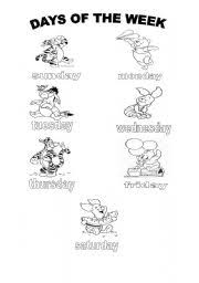 Monday coloring page | coloring pages, free coloring pages. Days Of The Week Esl Worksheet By Hadaazul