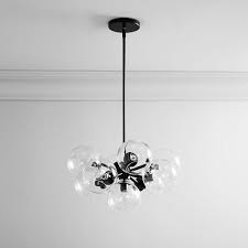Staggered Glass 9 Light Chandelier Clear