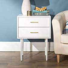 Walker Edison Furniture Co White Modern Side Table Af20oli2dsw Bellacor In 2021 White Modern Side Table Modern Side Table White Side Tables
