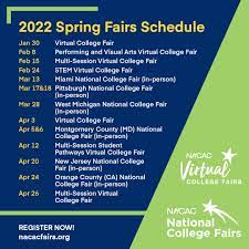 Fair Schedule 2022 Nacac National College Fairs- Nacac Fairs