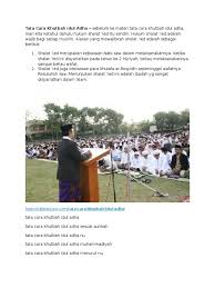 Zainal timung s.pd, m.pd pada saat idul fitri 1438 h, 2017 m. Tata Cara Khutbah Idul Adha
