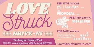 We did not find results for: Love Struck Drive In Valentines Movie Experience Portland S Washington Square Your 2 Favorite Romantic Comedies Dinner For Two Pdx Pipeline