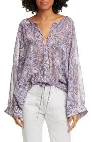 Nili Lotan Acadia Paisley Print Silk Blouse Nordstrom Rack