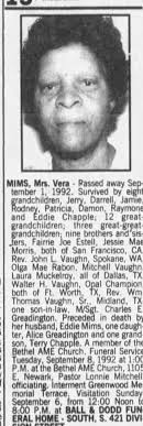 Obituary for Vera MIMS