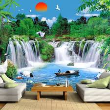 Mungkin ada yang mengira bahwa gambar tersebut editan, namun itu merupakan gambar pemandangan air terjun asli yang memiliki arus tidak terlalu deras. Jual Wallpapercustom3d Tema Pemandangan Alam Air Terjun Kota Yogyakarta Dunia3dcustom Tokopedia