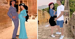 This beautiful oriental princess is the youngest on the list. Artist Re Envisions Disney Princesses As Modern Day Mamas Cafemom Com