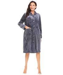 16 best bathrobes for women, according to clothing experts. Robe Womens Button Down Bath Robes Fleece Plush Long Sleeve Sleepwear Gray Cl186kcc6m8