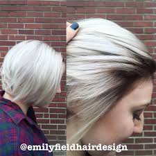 By Emily Economides Emilyecohair Icy Blonde Platinum Short Hair Pretty Hair With Dark Roo Blonde Hair With Roots Platinum Blonde Hair Dark Roots Blonde Hair