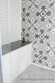 Glossy white arabesque mosaic tile for the floor. Walk In Shower Design Christina Maria Blog