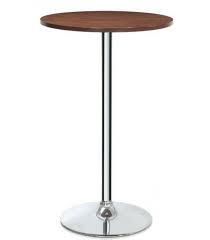 Table Haute De Bar Ronde Design Bois Et Chrome Table Haute Bois Table Haute Bar