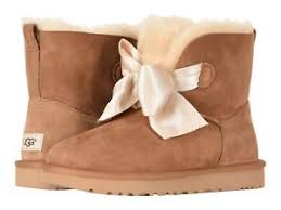 details about new women ugg 2019 gita bow mini boots chestnut sheepskin authentic 1098360