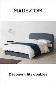 besley lit coffre double 140 x 200 avec sommier a lattes bleu egee lit rangement lit coffre lit double avec rangement