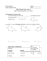 Find the other five trigonometric ratios of the angle a. Worksheet 9a Part 2