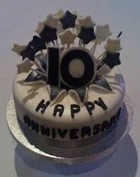 Home baked cakes, decorated in icing or fondant. 10 10 Year Anniversary Party Cakes Photo 10 Year Anniversary Cake Ideas 10 Year Wedding Anniversary Cakes And 10th Wedding Anniversary Cake Snackncake