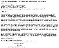 New Energy Times Cover Letter To Physical Review Letters