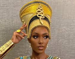Nefertiti Gold Fantasy, Headdress, Egyptian Crown, Burning Man, Halloween  Costume, Miami Costume Shop
