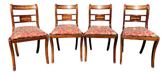 1920s Vintage English Regency Style Brass Inlaid Dining Chairs Set Of 4 On Chairish Com Dining Chairs Dining Chair Set Chair