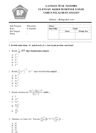 Soal uas matematika kelas 10 11 semester 2 tahun 20172018 dan kunci jawabannya ini merupakan contoh soal yang akan bagikan untuk siswa atau guru sma ma mapel wajib untuk bahan latihan menjelang uas semester genap. Top Pdf Matematika Kelas 10