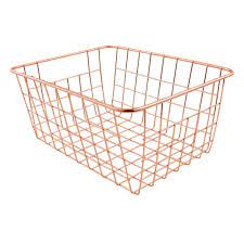 Wire baskets, wire mesh organizer basket, desk drawer countertop freezer storage organizing basket for entryway, bedroom, bathroom, office, 2 pack (rose gold) 4.7 out of 5 stars 30 $17.95 $ 17. Wire Basket Rose Gold Poundstretcher