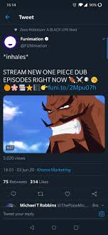 We're sorry but funimation.com doesn't work properly without javascript enabled. New One Piece Dub Episodes Just Dropped Funimation