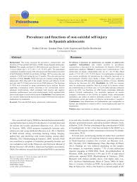 Laura blom & kirk bray. Pdf Prevalence And Functions Of Non Suicidal Self Injury In Spanish Adolescents