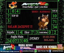 Syair Sydney Hari Selasa 25 Februari 2020 2020