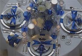 Beautiful Blue Silver Christmas Table We Ve Used Blue Silver Black For Ne Silver Christmas Decorations Christmas Dining Table Christmas Table Decorations