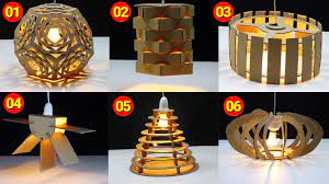 It is hard to believe that this is a diy. How To Make 06 Lampshade From Cardboard Diy Hanging Lamp Youtube