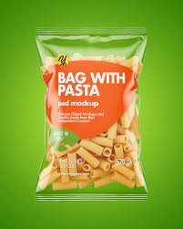 Download Plastic Bag With Tortiglioni Pasta Mockup In Bag Sack Mockups On Yellow Images Object Mockups