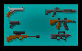 Y todo el arsenal se añade a la jugabilidad a minecraft . Gun Mod Guns In Minecraft Pe For Android Apk Download