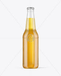 Clear Glass Lager Beer Bottle Mockup In Bottle Mockups On Yellow Images Object Mockups