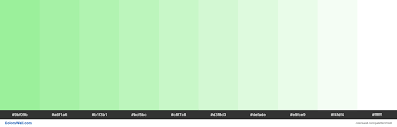 Learn about the colors of material design. Colorswall Auf Twitter Tints X11 Color Light Green 90ee90 Hex 9bf09b A6f1a6 B1f3b1 Bcf5bc C8f7c8 D3f8d3 Defade E9fce9 F4fdf4 Ffffff Colors Palette Https T Co Skv4ze4bqk Https T Co 8umyuybgdy